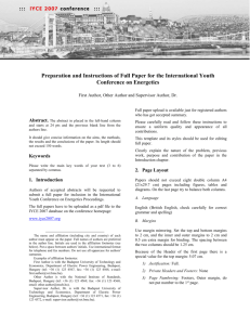 full paper template - IYCE 2015, International Youth Conference on