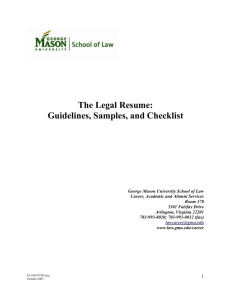 the legal resume - George Mason University School of Law