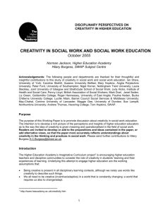 creativity in social work and social work education