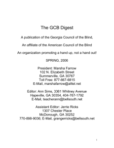 The GCB Digest - Georgia Council of The Blind