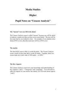 UA - Higher notes and exemplar essay