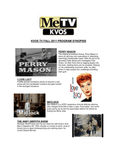 KVOS TV FALL 2011 PROGRAM SYNOPSIS PERRY MASON The