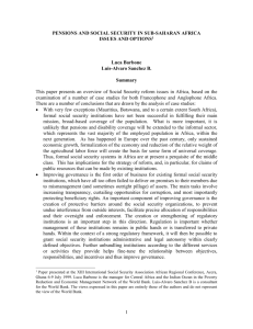 pension and social security in south saharan africa