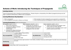 Scheme of Work: Introducing the Techniques of Propaganda
