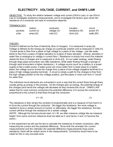 Voltage, Current and Ohm`s Law