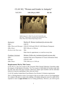 CLAS 362, *Women and Gender in Antiquity