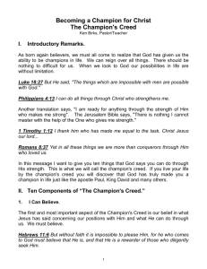 Becoming a Champion for Christ