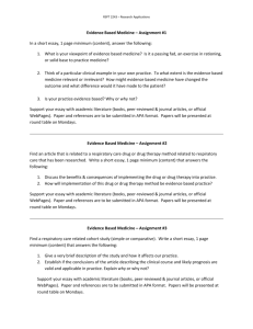 Evidence-Based Medicine Essay Assignments