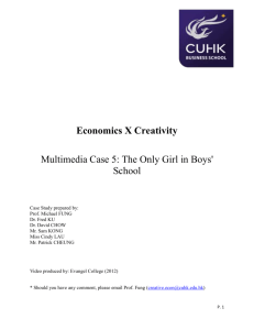 Economics X Creativity Multimedia Case 5: The Only Girl in Boys