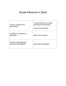 f) Social influence in sport: