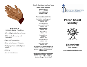 Catholic Charities USA defines Parish Social Ministry as “striving to