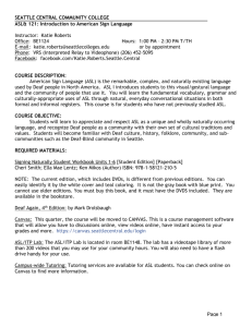 ASL 121 Syllabus - Seattle Central College