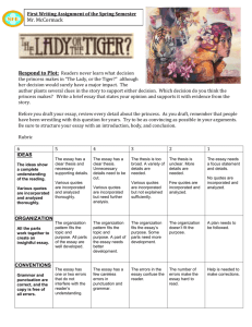 Lady, or The Tiger Writing Assigntment (Final).doc - Readers-4-Life
