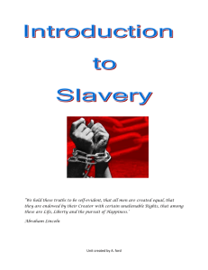 Introduction to Slavery and teaching guide (junior learners)