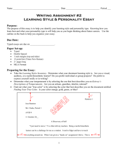 Learning Style & Personality Essay