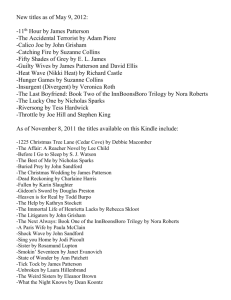 As of March 3, 2011 the books available on this Kindle include: