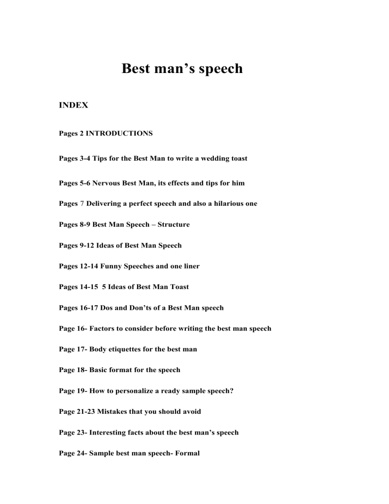 Best Man`s Speech - Show me some money