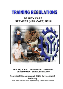 beauty care services (nail care) nc iii