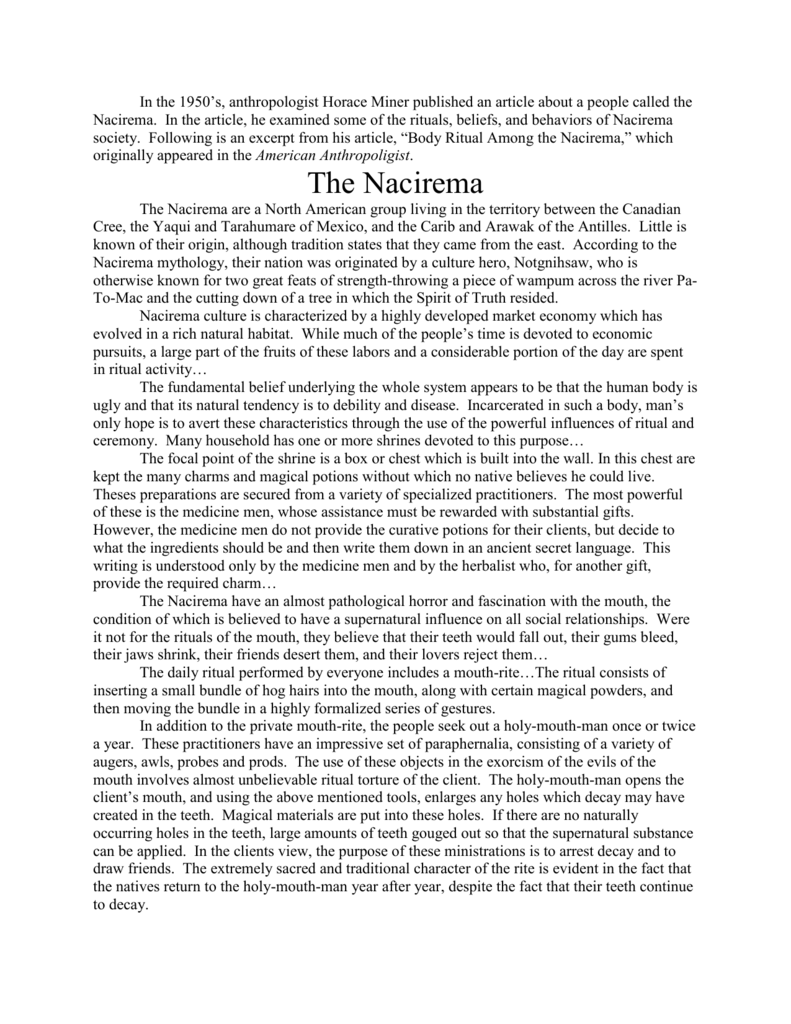 nacirema article