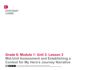 Grade 6: Module 1: Unit 3: Lesson 3 “The Hero`s Journey