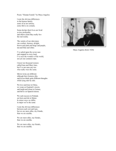 Poem: “Human Family” by Maya Angelou