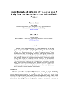 Social Impact and Diffusion of Telecenter Use