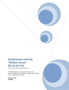 Desdemona and the “Willow Scene” (IV.iii.40-56)