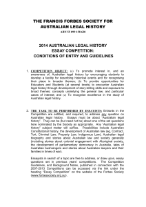 The Francis Forbes Society For Australian Legal History