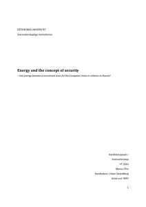 Energy and the concept of security - GUPEA