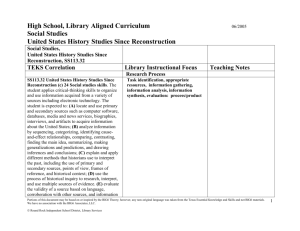 United States History Studies Since Reconstruction, SS113.32