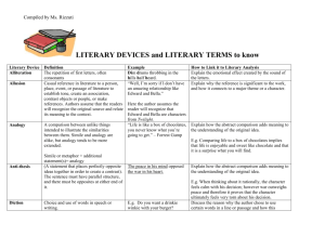 LITERARY DEVICES and LITERARY TERMS to know