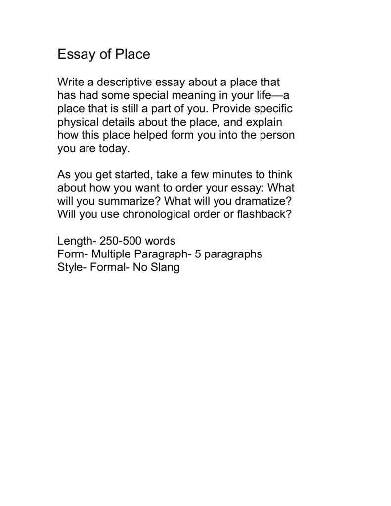 Essay Of Place doc