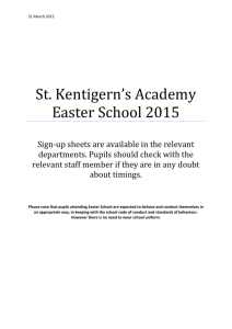 Updated Easter School Timetable