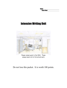 Intensive Writing Unit