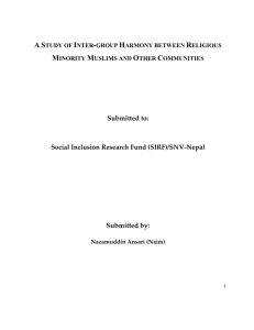 A Study of Inter-group Harmony Between Religious Minority Muslims