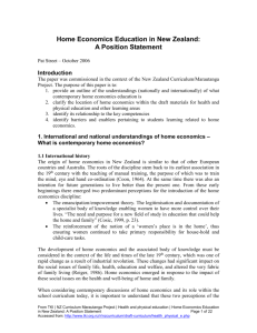 Home economics education in New Zealand: A position statement