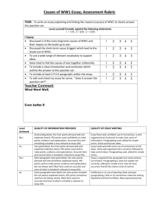 Assess rubric for causes essay