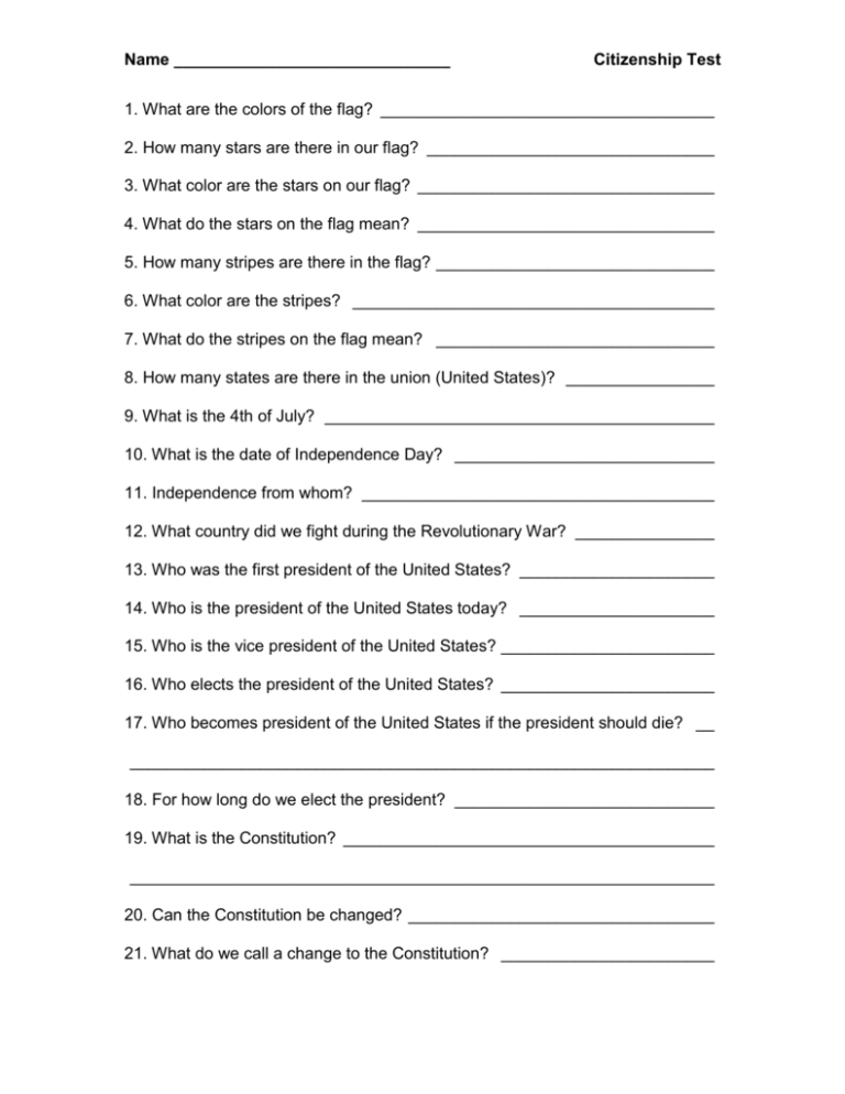 Citizenship Test Questions 2024 Pdf Perla Kristien