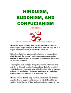 HINDUISM, BUDDHISM, AND CONFUSCISM
