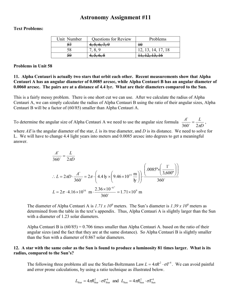 Astronomy Assignment #1