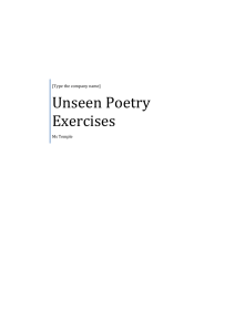 Unseen Poetry Exercises