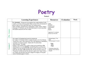 Poetry Term 4 Learning Experiences Resources Evaluation Week