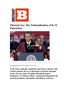 ObamaCore: The Nationalization of K-12 Education