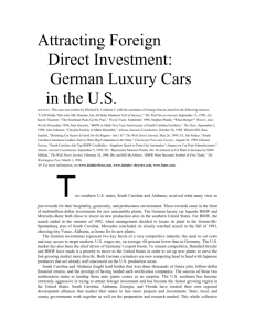 Attracting Foreign Direct Investment: German Luxury Cars in the U.S.