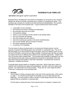 Business Plan Template - Tale`awtxw Aboriginal Capital Corporation