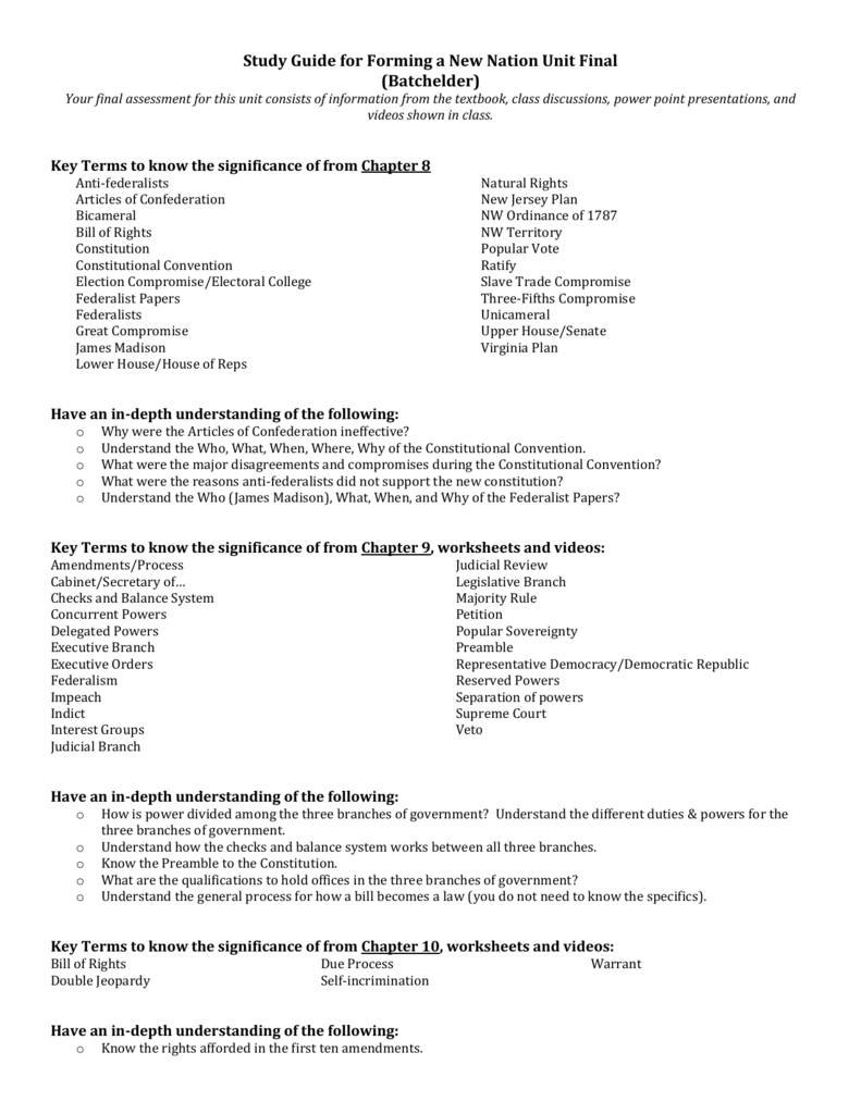 Study Guide for Constitution Test Pertaining To The Electoral Process Worksheet Answers