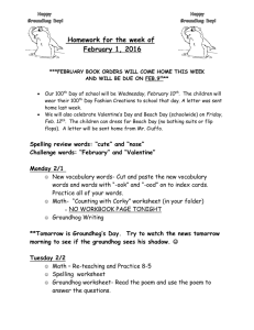 Homework for the week of February 1, 2016 ***FEBRUARY BOOK