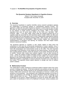Dynamical Systems Hypothesis in Cognitive Science