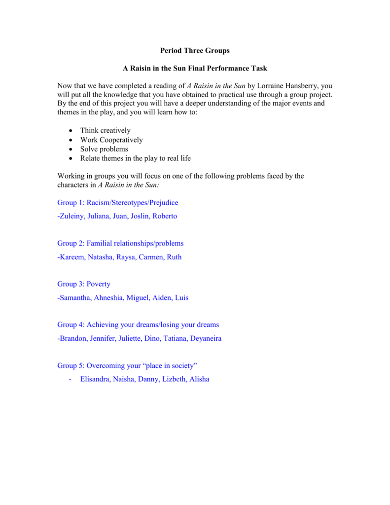 themes in a raisin in the sun by lorraine hansberry