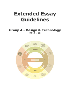 Design and Technology Extended Essay Guide